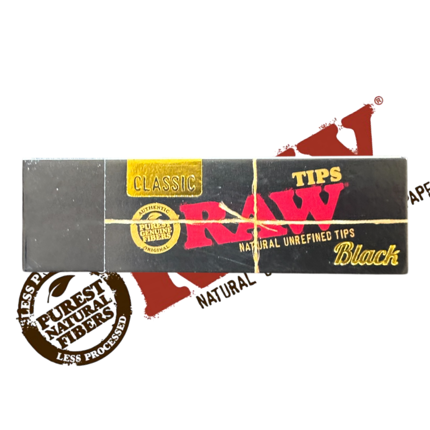 RAW Black Roach Tips – Ultra-Thin Perforated Tip Booklet (50 Tips)