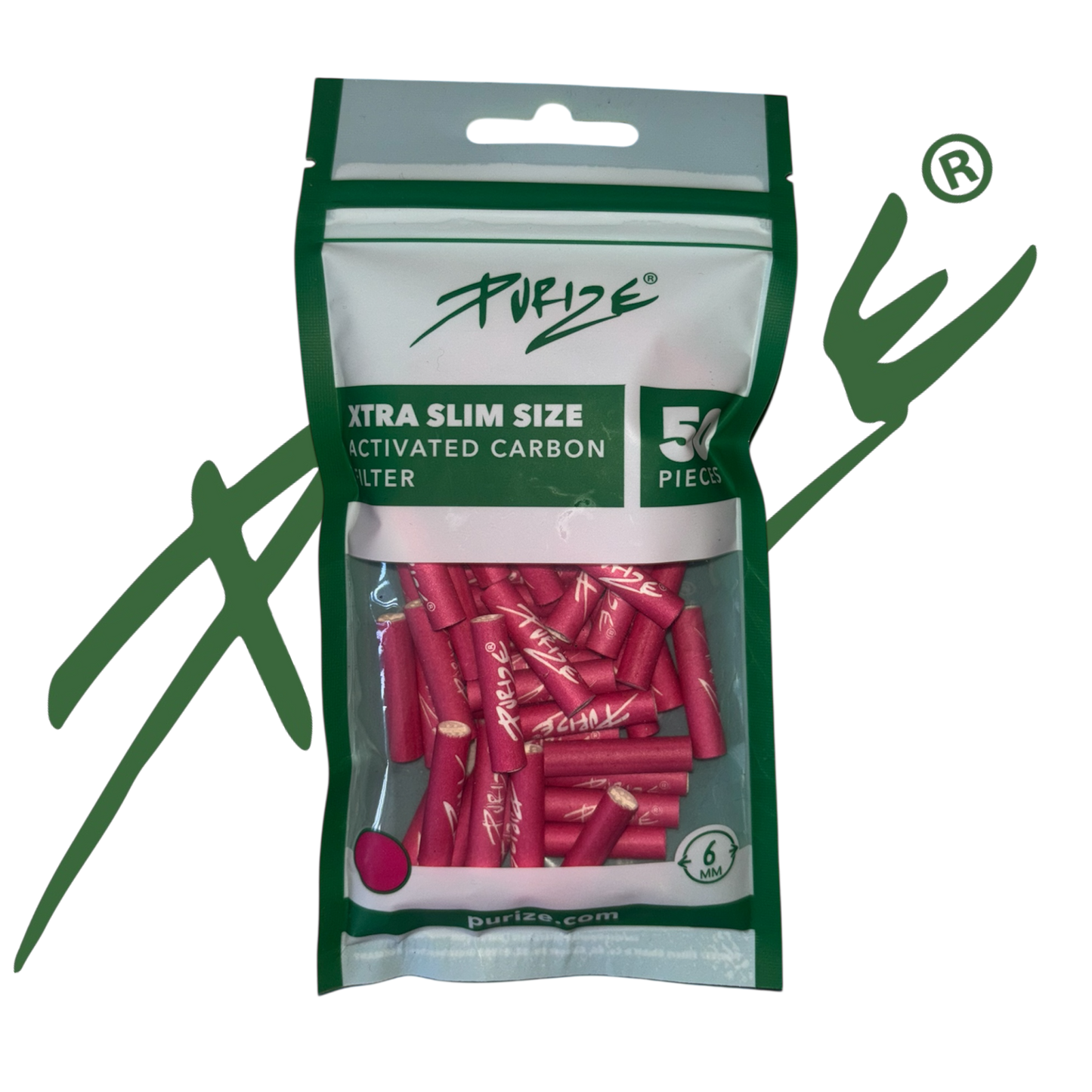 PURIZE® XTRA Slim Activated Carbon Filter Tips – Pink Edition (50 pcs)