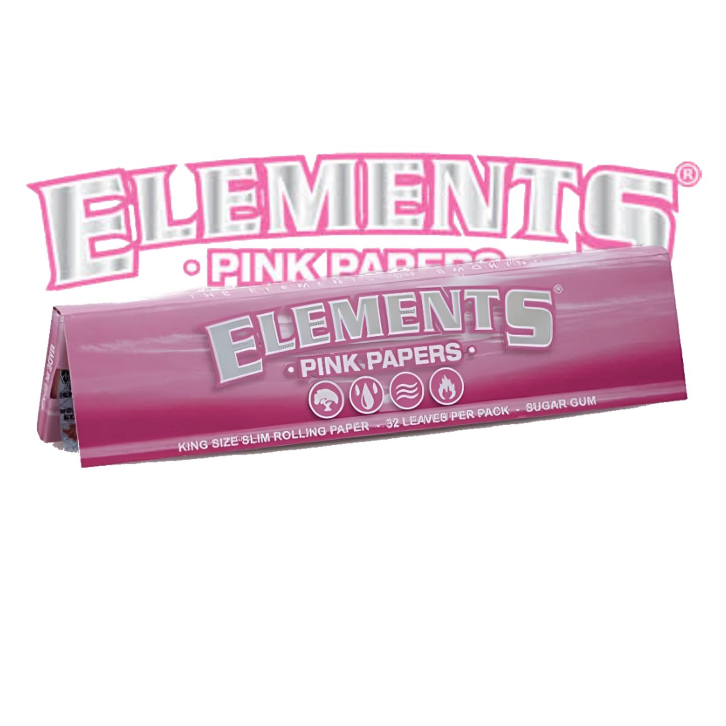 Elements Pink rolling papers – stylish pink rice papers offering a smooth smoking experience"