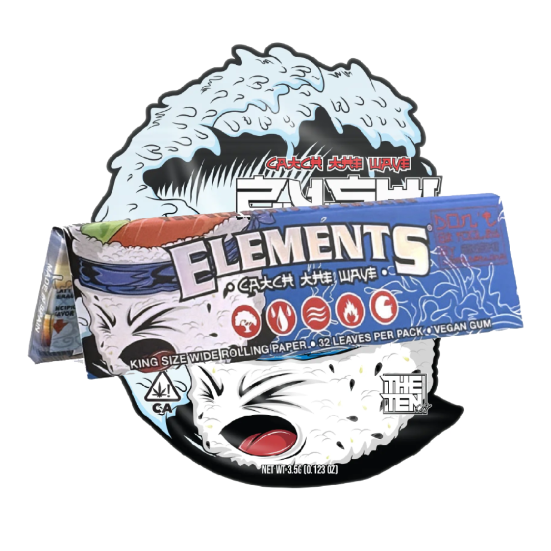"Limited edition Elements X Zushi rolling papers – ultra-thin rice papers with unique design"