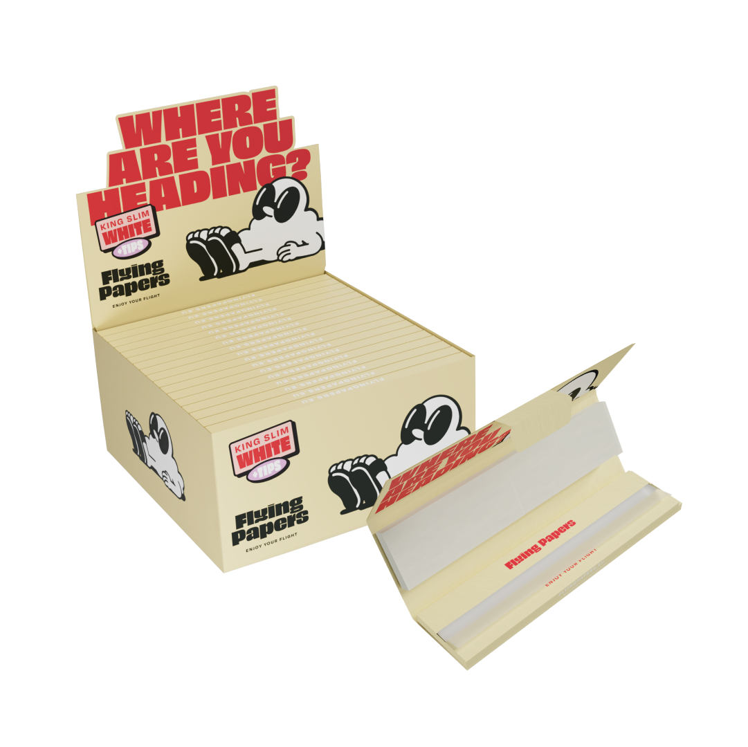 Flying Papers - White King Size Slim Papers With Tips