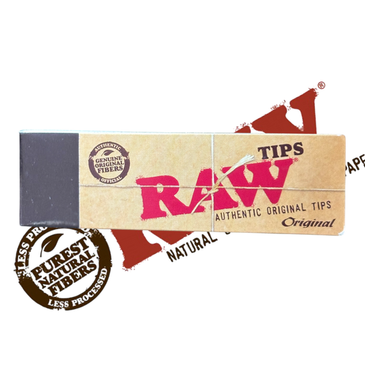 RAW Classic Roach Tips – Perforated Cardboard Tip Booklet | 50 Natural Filter Tips