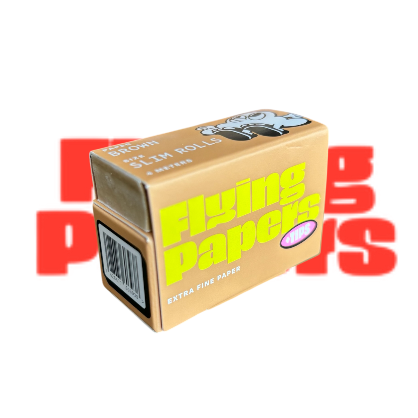 Flying Papers - Brown Slim Roll Papers With Tips