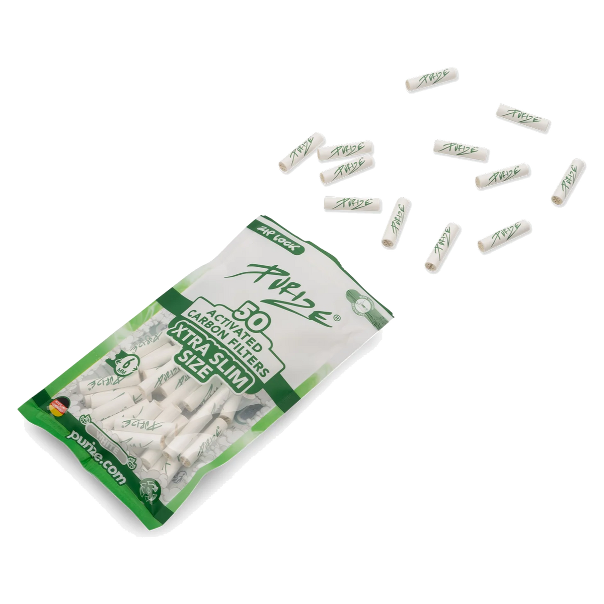 PURIZE® XTRA Slim Activated Carbon Filter Tips (50 pcs)
