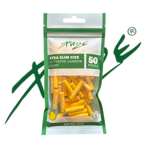 PURIZE® XTRA Slim Activated Carbon Filter Tips – Yellow Edition (50 pcs)