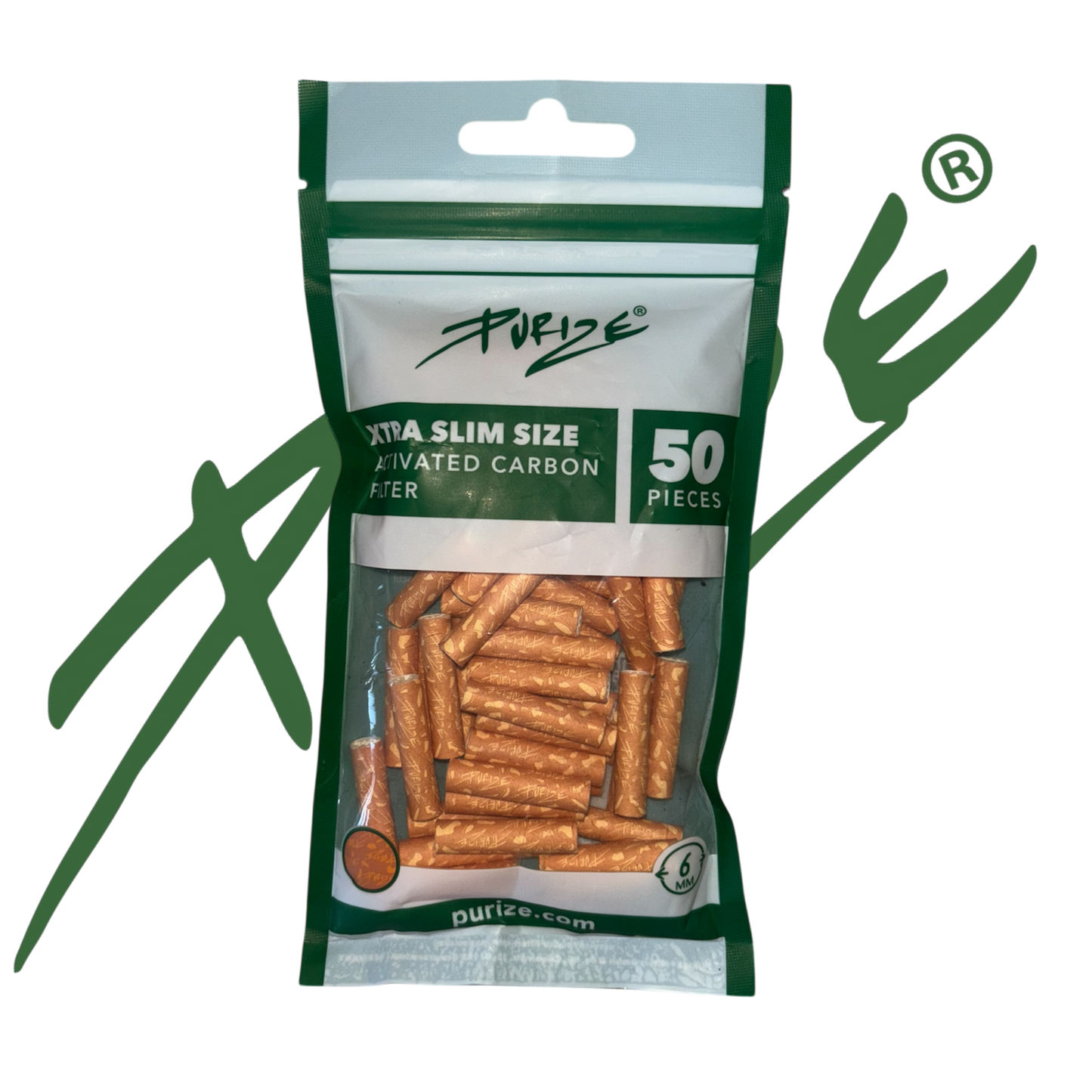 PURIZE® XTRA Slim Activated Carbon Filter Tips (50 pcs)