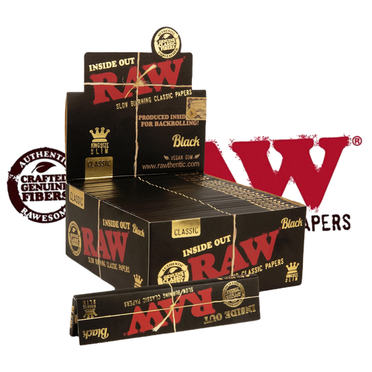 (Full Box) Raw Black Inside Out king Size papers