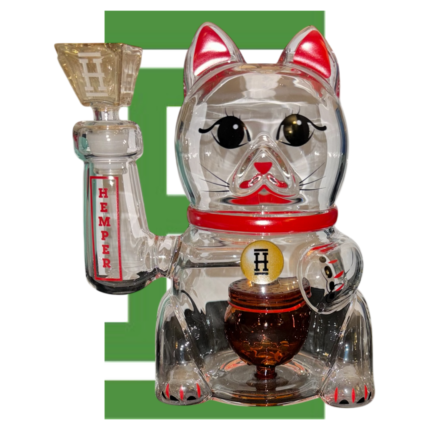 HEMPER LUCKY CAT CHINESE CAT XL Glass Bong