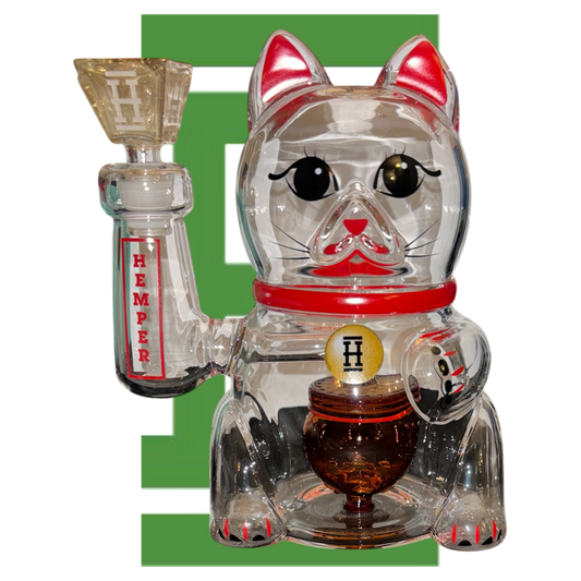 HEMPER LUCKY CAT CHINESE CAT XL Glass Bong