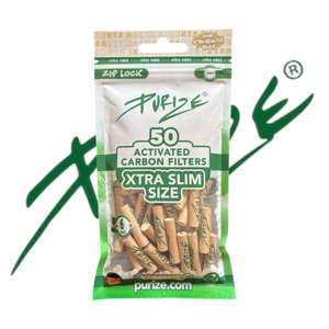PURIZE® XTRA Slim Activated Carbon Filter Tips – Organic Edition (50 pcs)