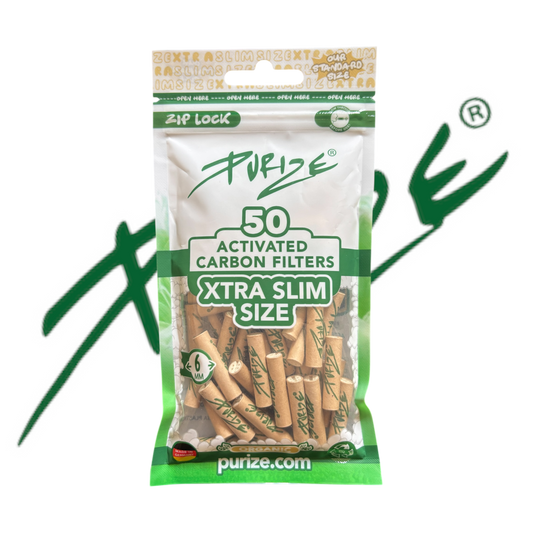 PURIZE® XTRA Slim Activated Carbon Filter Tips – Organic Edition (50 pcs)