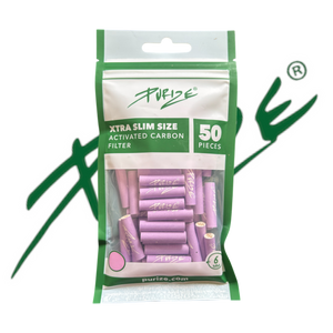 PURIZE® XTRA Slim Activated Carbon Filter Tips – Purple Edition (50 pcs)