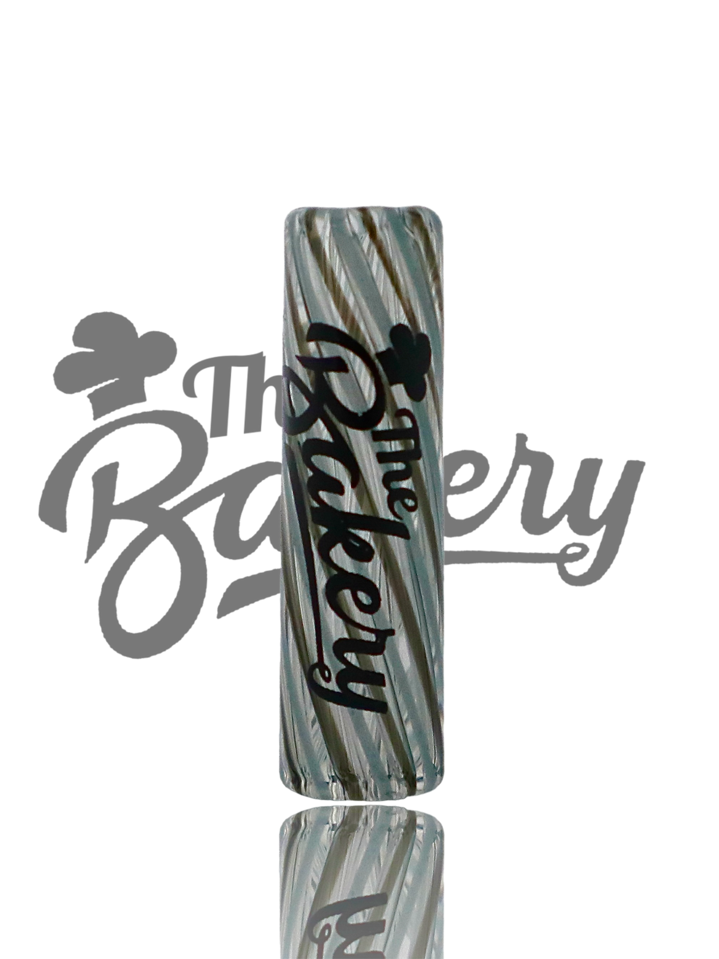 "Black Jacks reusable glass tip by The Bakery – smooth airflow design"