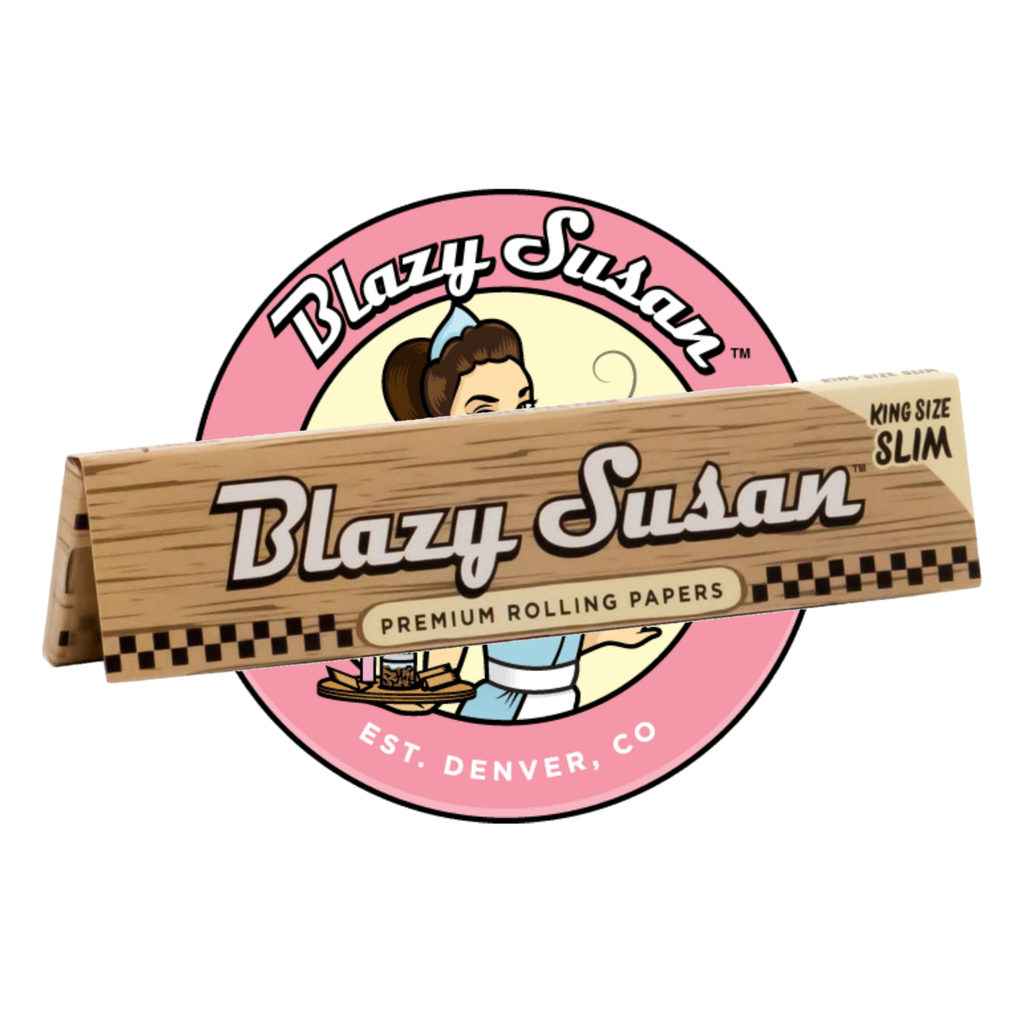 "Blazy Susan brown king size rolling papers – unbleached and natural"