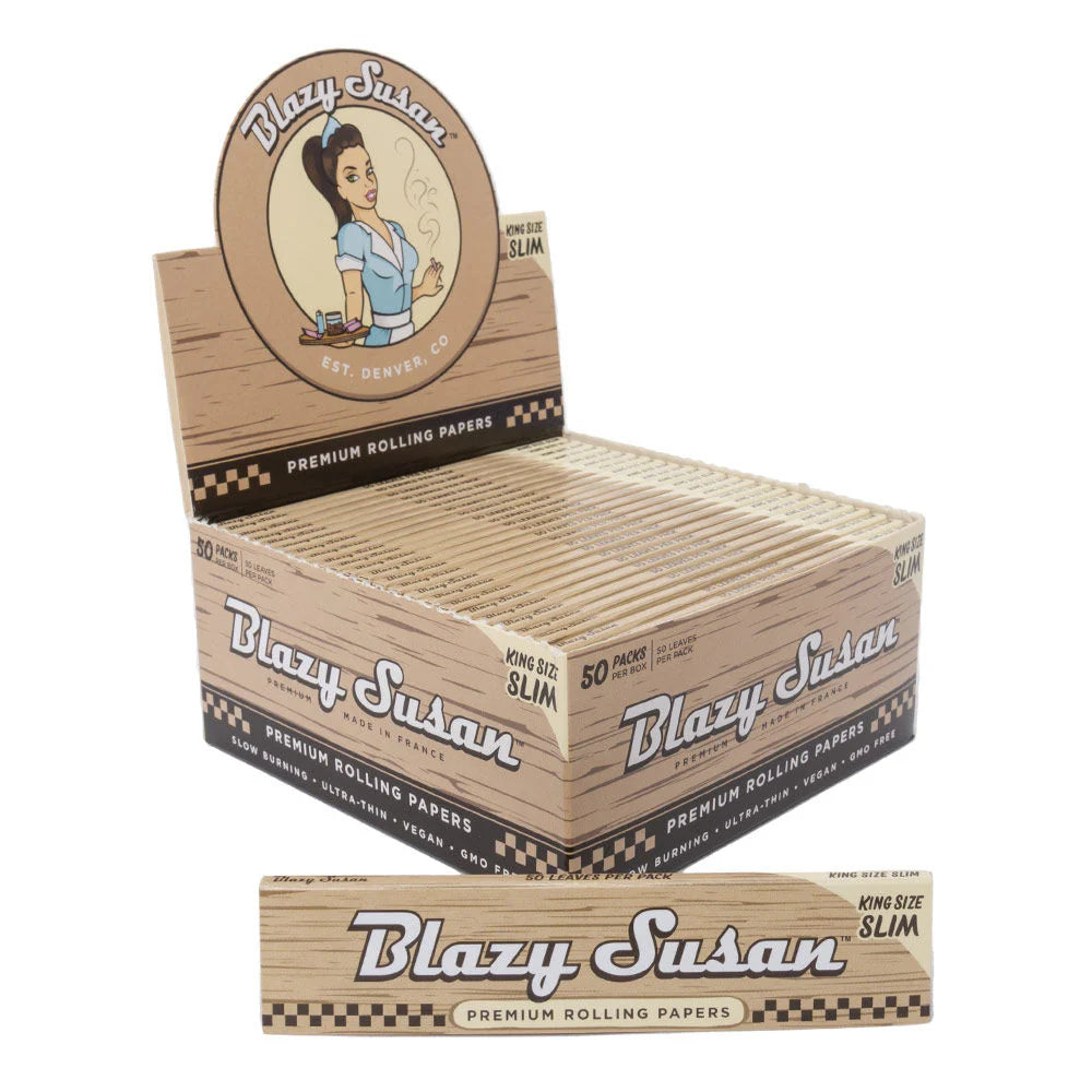 "Blazy Susan brown king size rolling papers – unbleached and natural"