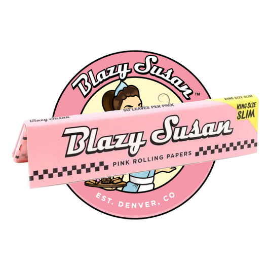 "Blazy Susan pink king size rolling papers – stylish slow-burning papers"