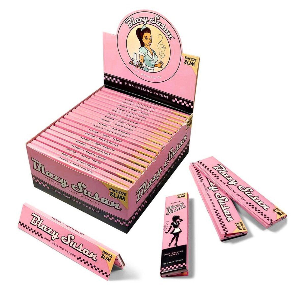 "Blazy Susan pink king size rolling papers