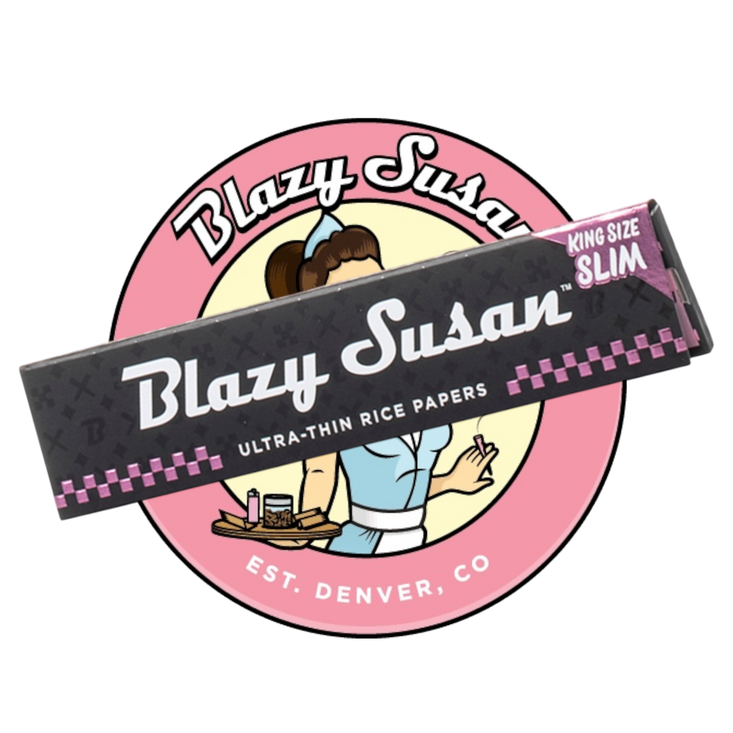Blazy Susan Black Ultra Thin King Size Slim Rolling Papers.