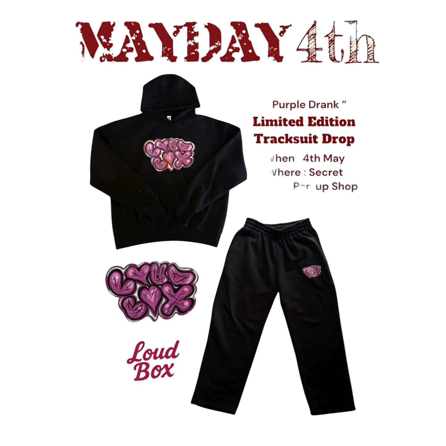 “Purple Drank” Full Tracksuit Stash pouch inside pocket