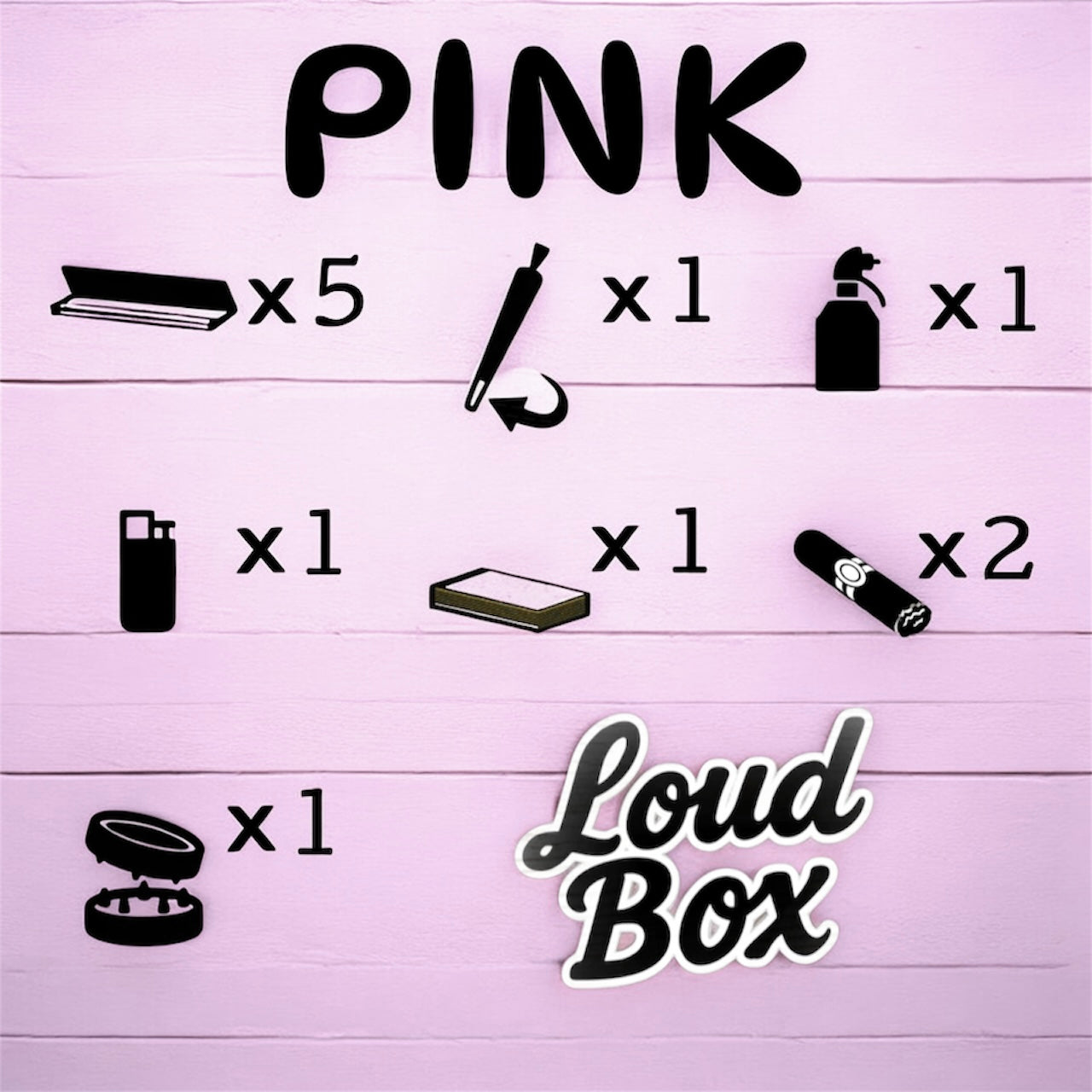 "Chic LoudBox Pink Collection with feminine-themed smoking accessories"
