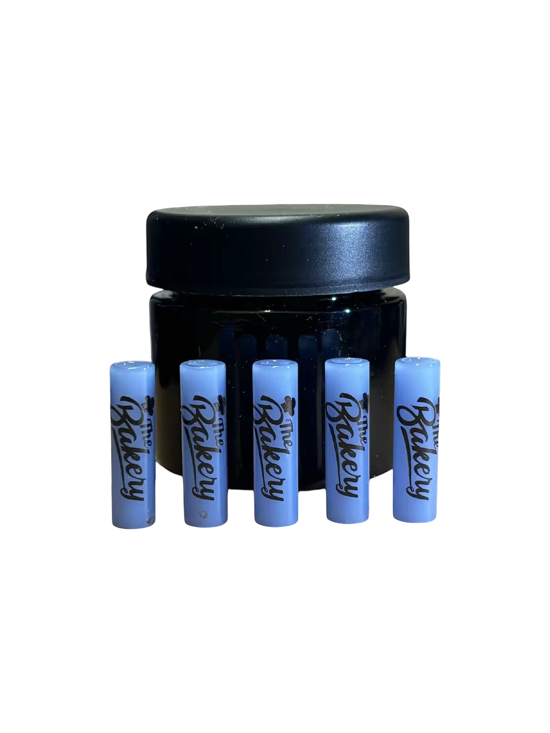 "Pack of 5 reusable glass smoking tips by The Bakery – single hole design"