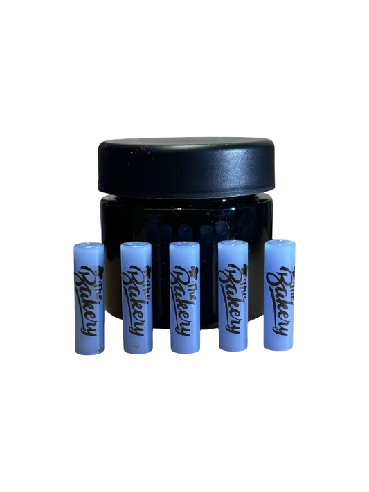 "Pack of 5 reusable glass smoking tips by The Bakery – single hole design"