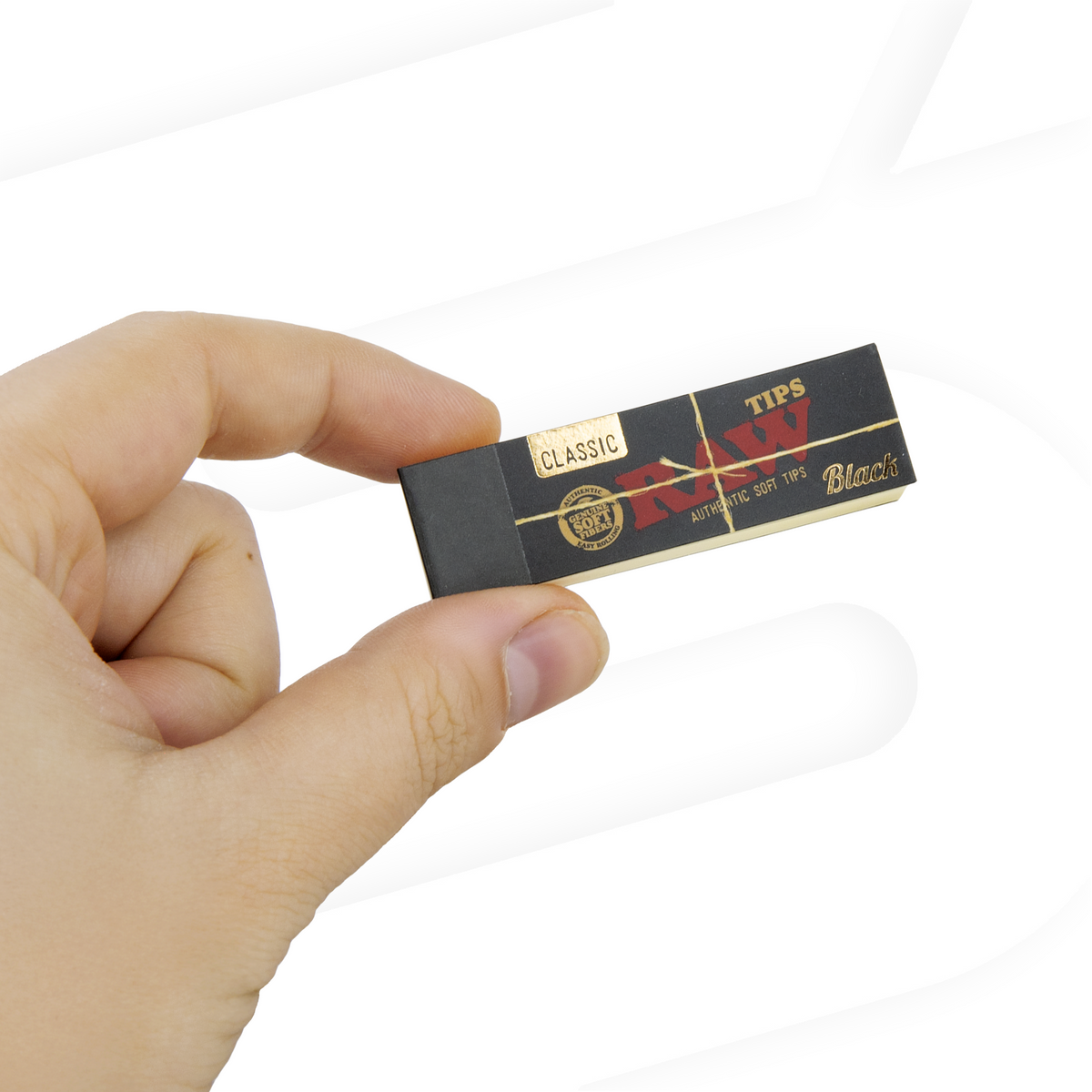 RAW Black Roach Tips – Ultra-Thin Perforated Tip Booklet (50 Tips)